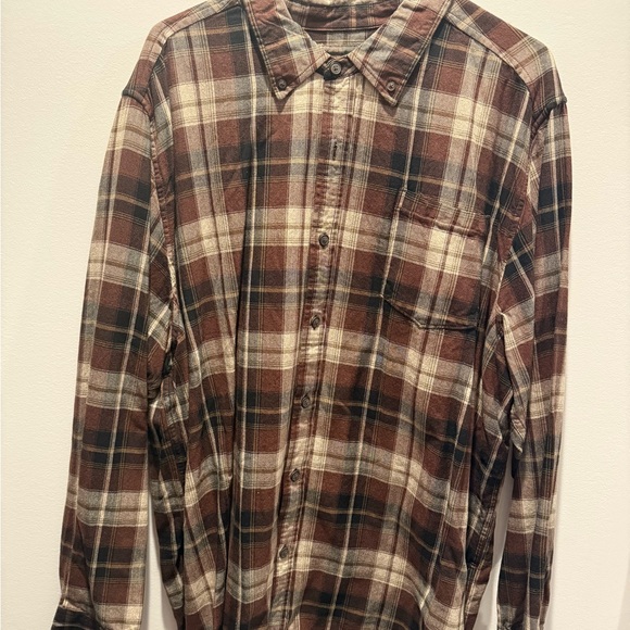 Classic Brown Plaid Men's Shirt - Picture 1 of 4